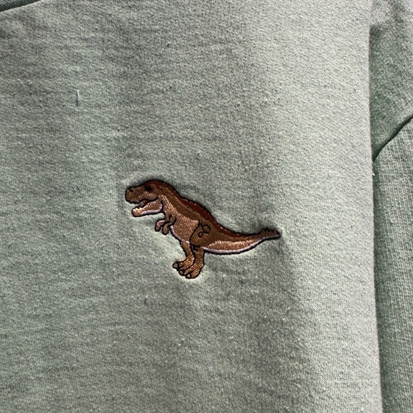 American Museum of Natural History Green Dinosaur T Rex Fleece Sweatshirt Size M - Picture 2 of 8